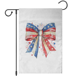 Coquette 4th Of July Garden Flag USA Bow American Flag Red White and Blue TS10 White Print Your Wear
