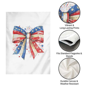 Coquette 4th Of July Garden Flag USA Bow American Flag Red White and Blue TS10 Print Your Wear