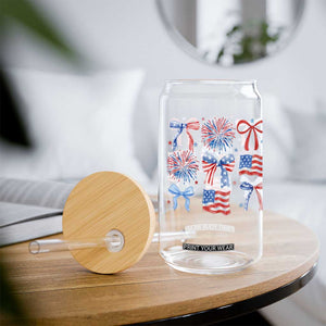 Coquette 4th Of July Glass Can Patriotic Bow American Flag TS10 Print Your Wear
