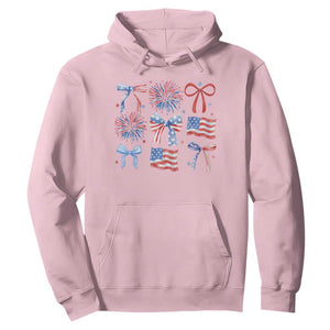 Coquette 4th Of July Hoodie Patriotic Bow American Flag TS10 Light Pink Print Your Wear