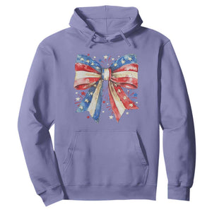 Coquette 4th Of July Hoodie USA Bow American Flag Red White and Blue TS10 Violet Print Your Wear