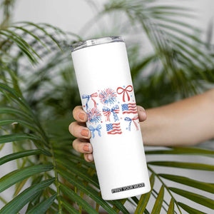 Coquette 4th Of July Skinny Tumbler Patriotic Bow American Flag TS10 Print Your Wear
