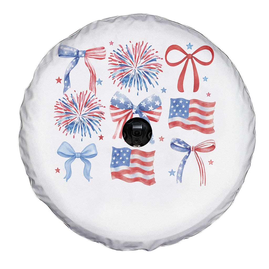Coquette 4th Of July Spare Tire Cover Patriotic Bow American Flag TS10 Print Your Wear