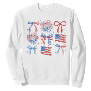 Coquette 4th Of July Sweatshirt Patriotic Bow American Flag TS10 White Print Your Wear