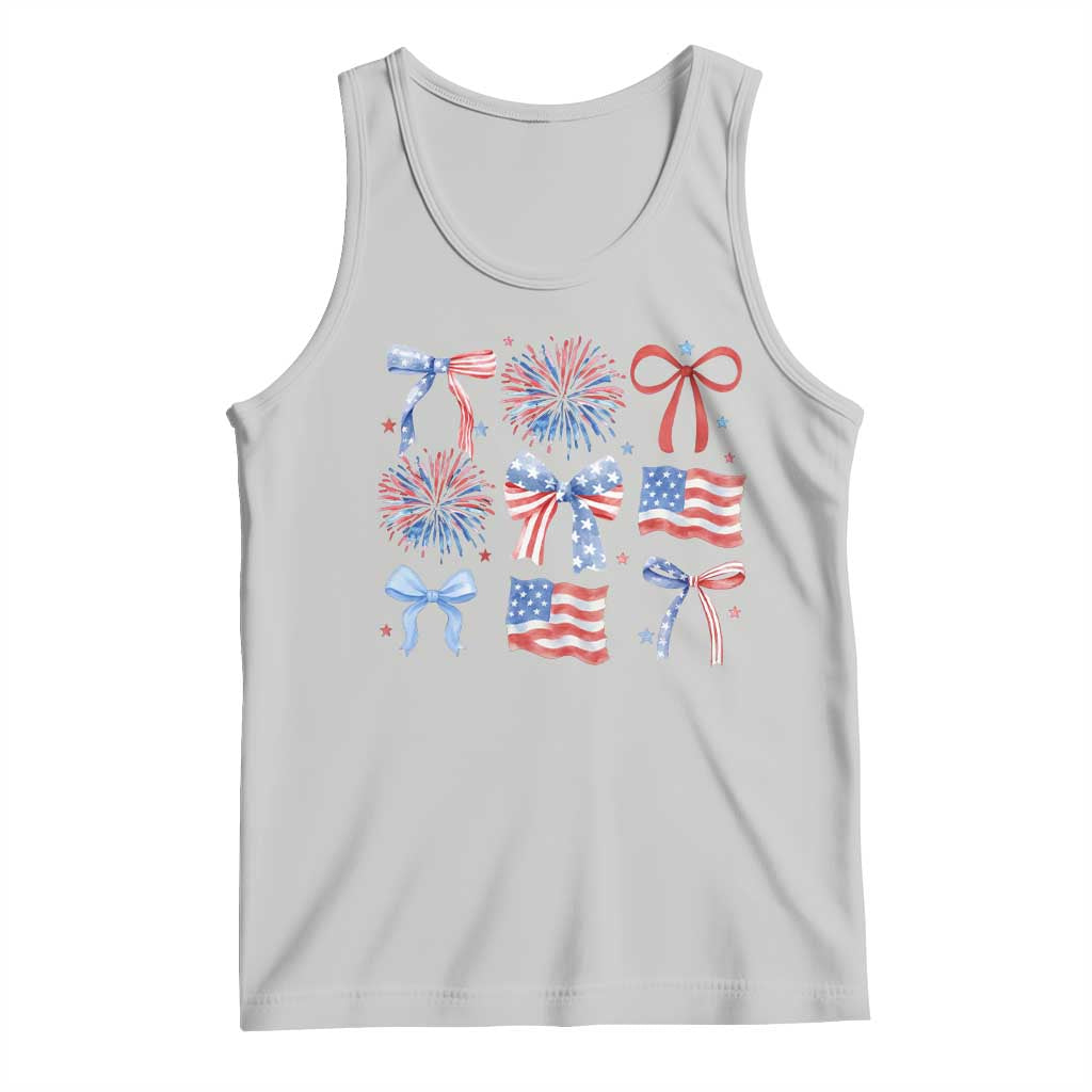 Coquette 4th Of July Tank Top Patriotic Bow American Flag TS10 Ash Print Your Wear