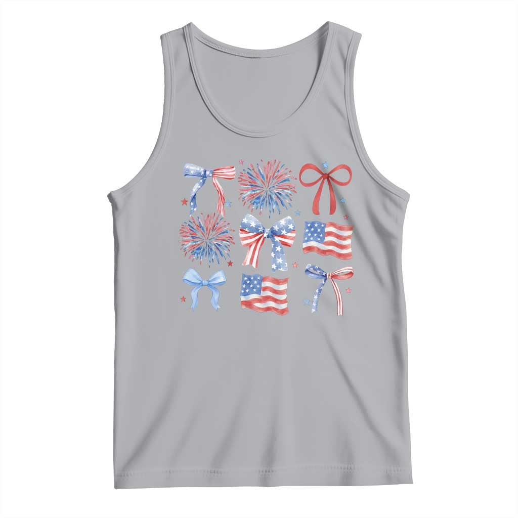 Coquette 4th Of July Tank Top Patriotic Bow American Flag TS10 Athletic Heather Print Your Wear