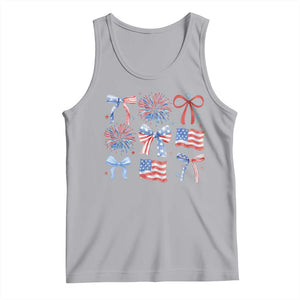 Coquette 4th Of July Tank Top Patriotic Bow American Flag TS10 Athletic Heather Print Your Wear