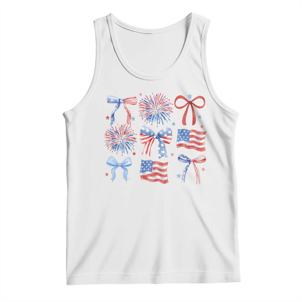 Coquette 4th Of July Tank Top Patriotic Bow American Flag TS10 White Print Your Wear