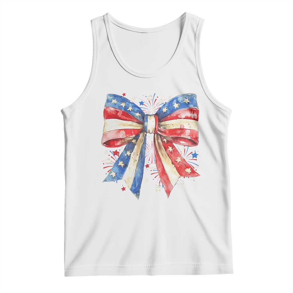 Coquette 4th Of July Tank Top USA Bow American Flag Red White and Blue TS10 White Print Your Wear