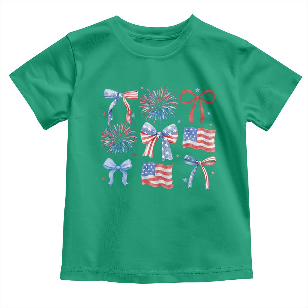 Coquette 4th Of July Toddler T Shirt Patriotic Bow American Flag TS10 Irish Green Print Your Wear