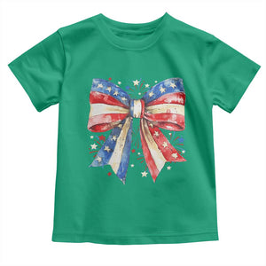 Coquette 4th Of July Toddler T Shirt USA Bow American Flag Red White and Blue TS10 Irish Green Print Your Wear