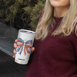 Coquette 4th Of July Tumbler Cup USA Bow American Flag Red White and Blue TS10 Print Your Wear