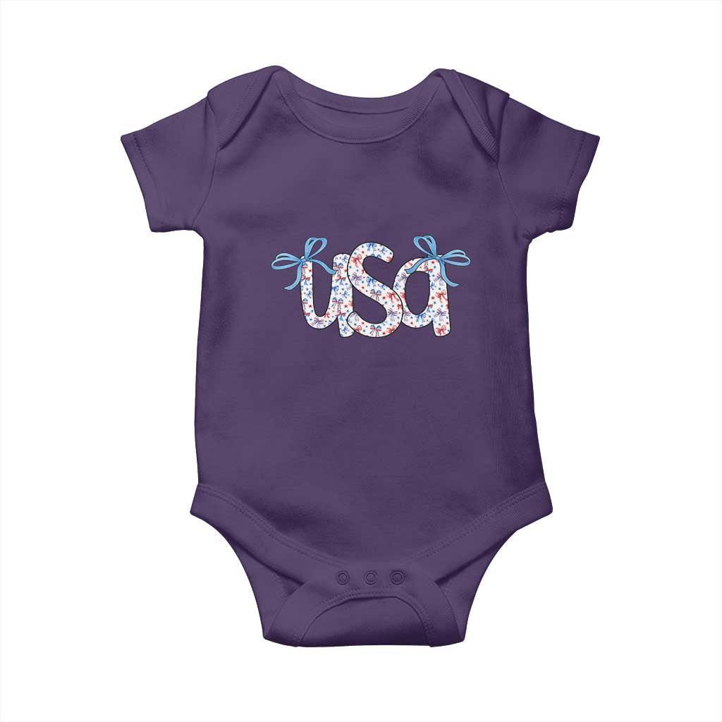 Coquette USA Baby Onesie Patriotic American Girl 4th of July TS10 Purple Print Your Wear
