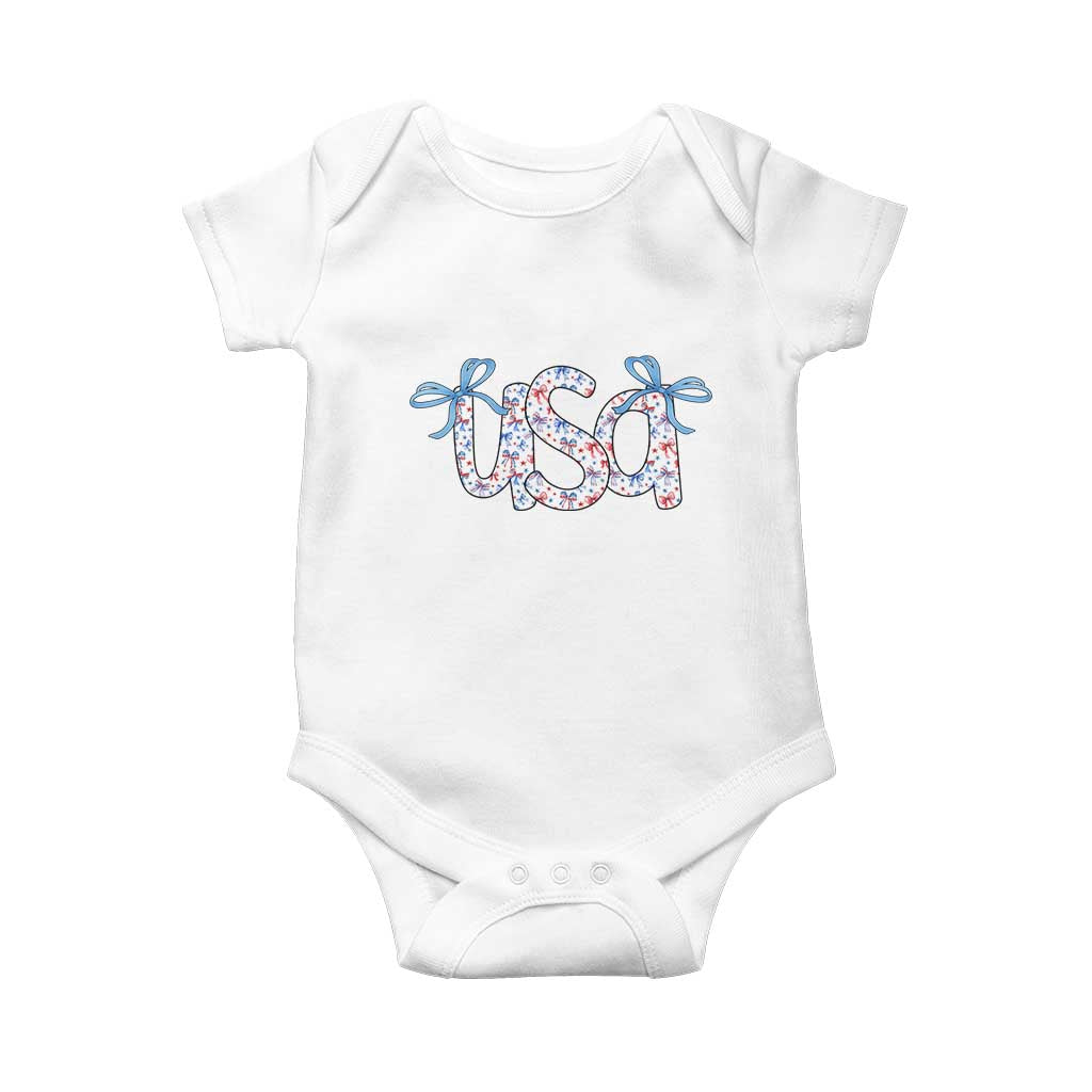 Coquette USA Baby Onesie Patriotic American Girl 4th of July TS10 White Print Your Wear