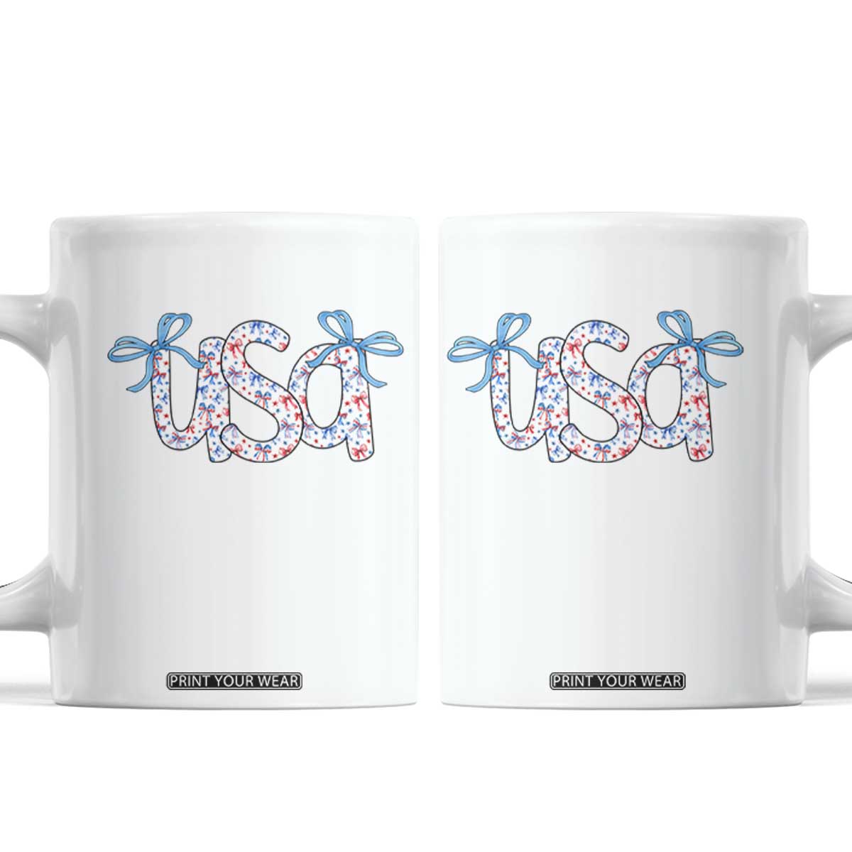 Coquette USA Coffee Mug Patriotic American Girl 4th of July TS10 White Print Your Wear