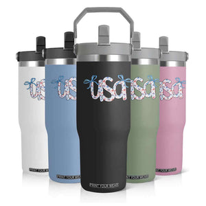 Coquette USA Flip Straw Tumbler Patriotic American Girl 4th of July TS10 Print Your Wear