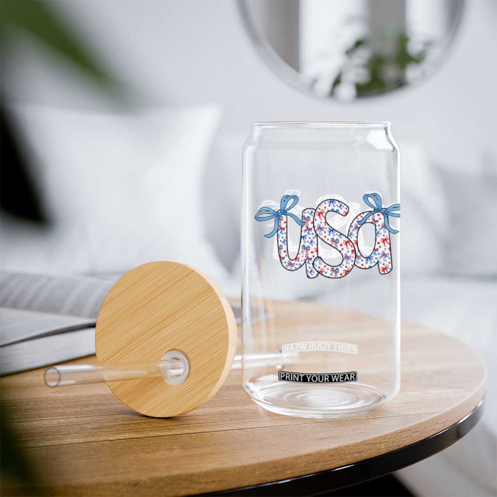 Coquette USA Glass Can Patriotic American Girl 4th of July TS10 Print Your Wear