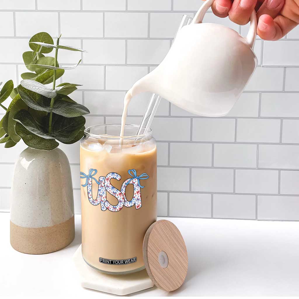 Coquette USA Glass Can Patriotic American Girl 4th of July TS10 Print Your Wear