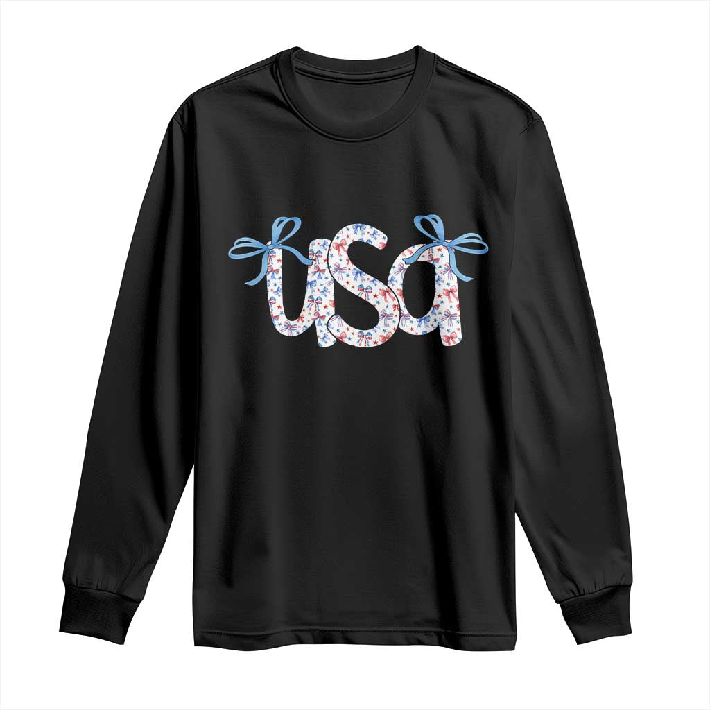 Coquette USA Long Sleeve Shirt Patriotic American Girl 4th of July TS10 Black Print Your Wear