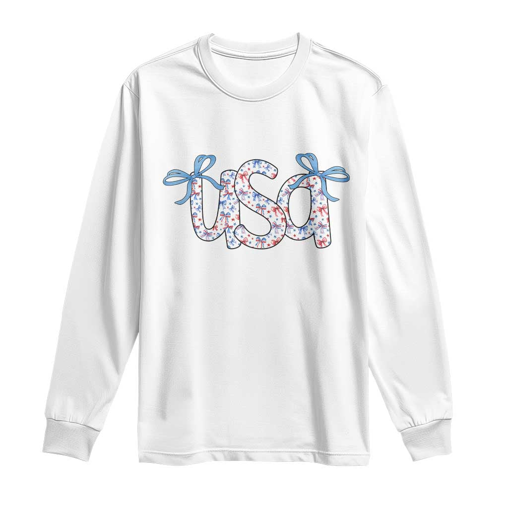 Coquette USA Long Sleeve Shirt Patriotic American Girl 4th of July TS10 White Print Your Wear