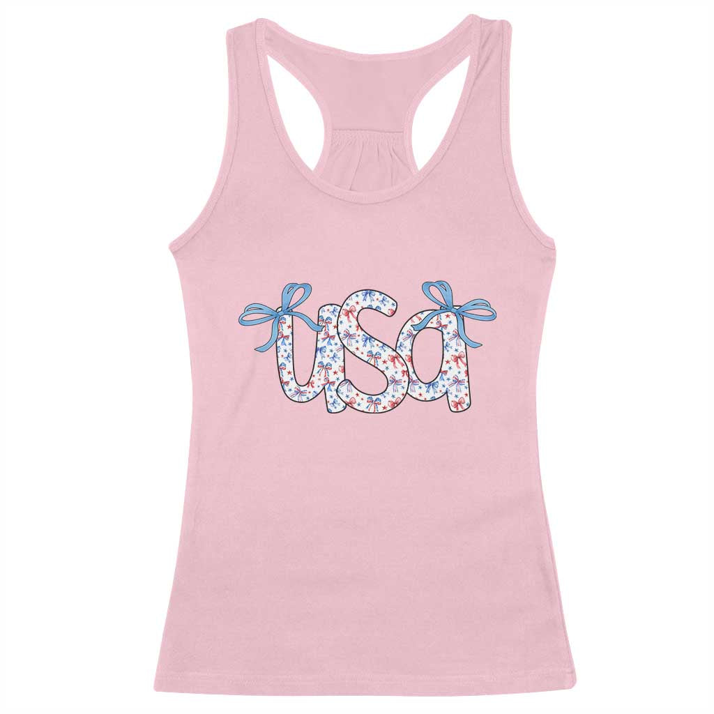 Coquette USA Racerback Tank Top Patriotic American Girl 4th of July TS10 Light Pink Print Your Wear