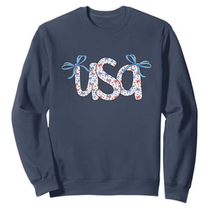 Coquette USA Sweatshirt Patriotic American Girl 4th of July TS10 Navy Print Your Wear
