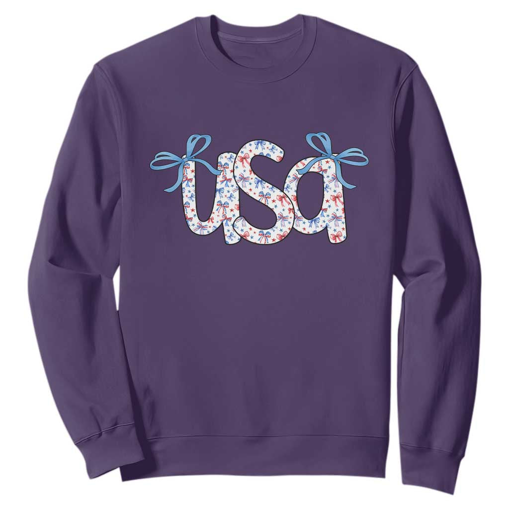 Coquette USA Sweatshirt Patriotic American Girl 4th of July TS10 Purple Print Your Wear
