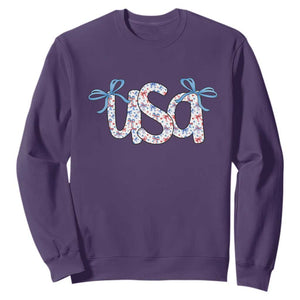Coquette USA Sweatshirt Patriotic American Girl 4th of July TS10 Purple Print Your Wear