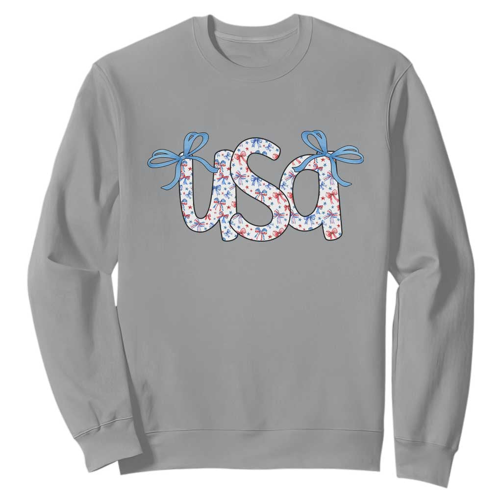 Coquette USA Sweatshirt Patriotic American Girl 4th of July TS10 Sport Gray Print Your Wear