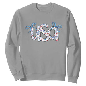 Coquette USA Sweatshirt Patriotic American Girl 4th of July TS10 Sport Gray Print Your Wear