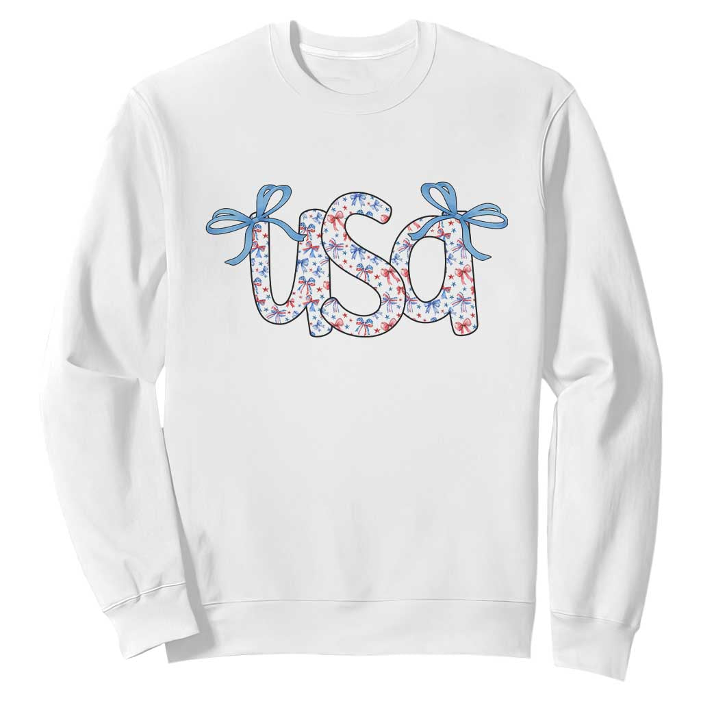 Coquette USA Sweatshirt Patriotic American Girl 4th of July TS10 White Print Your Wear