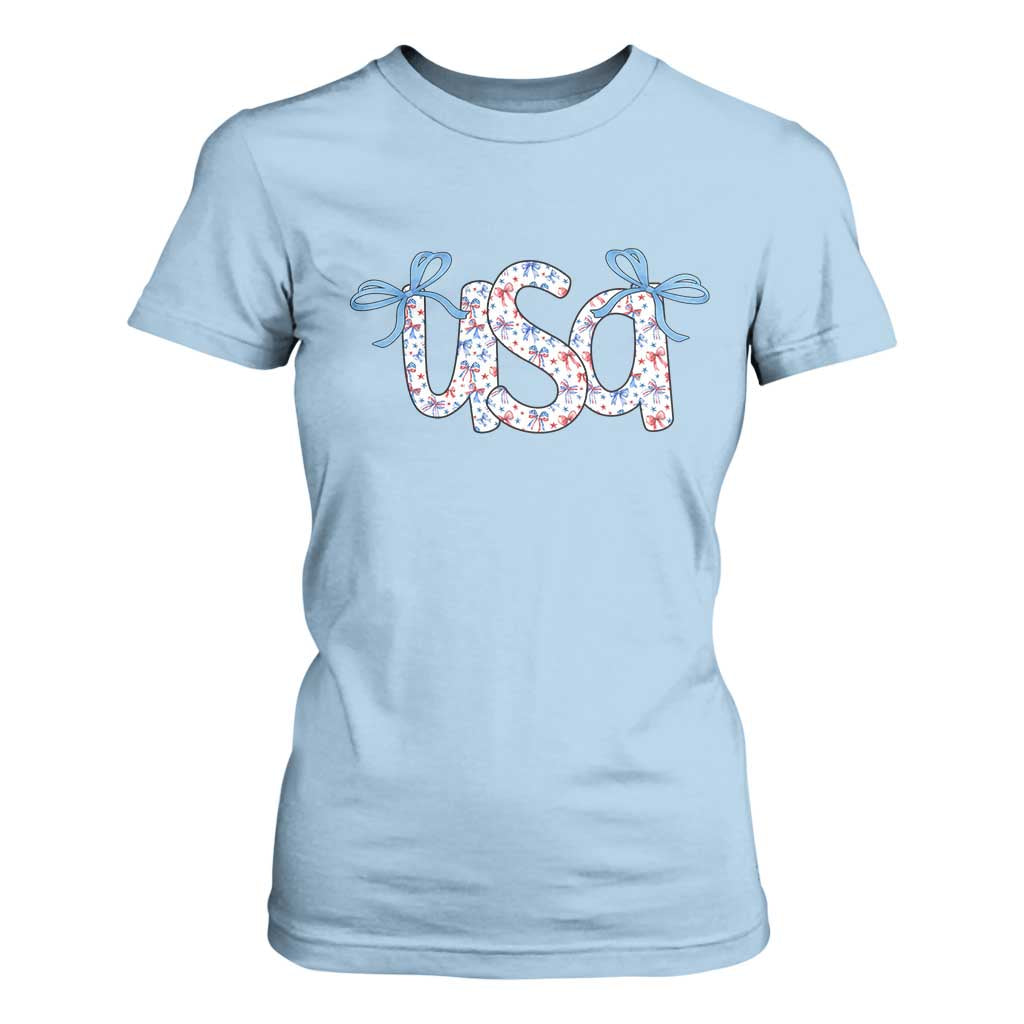 Coquette USA T Shirt For Women Patriotic American Girl 4th of July TS10 Light Blue Print Your Wear