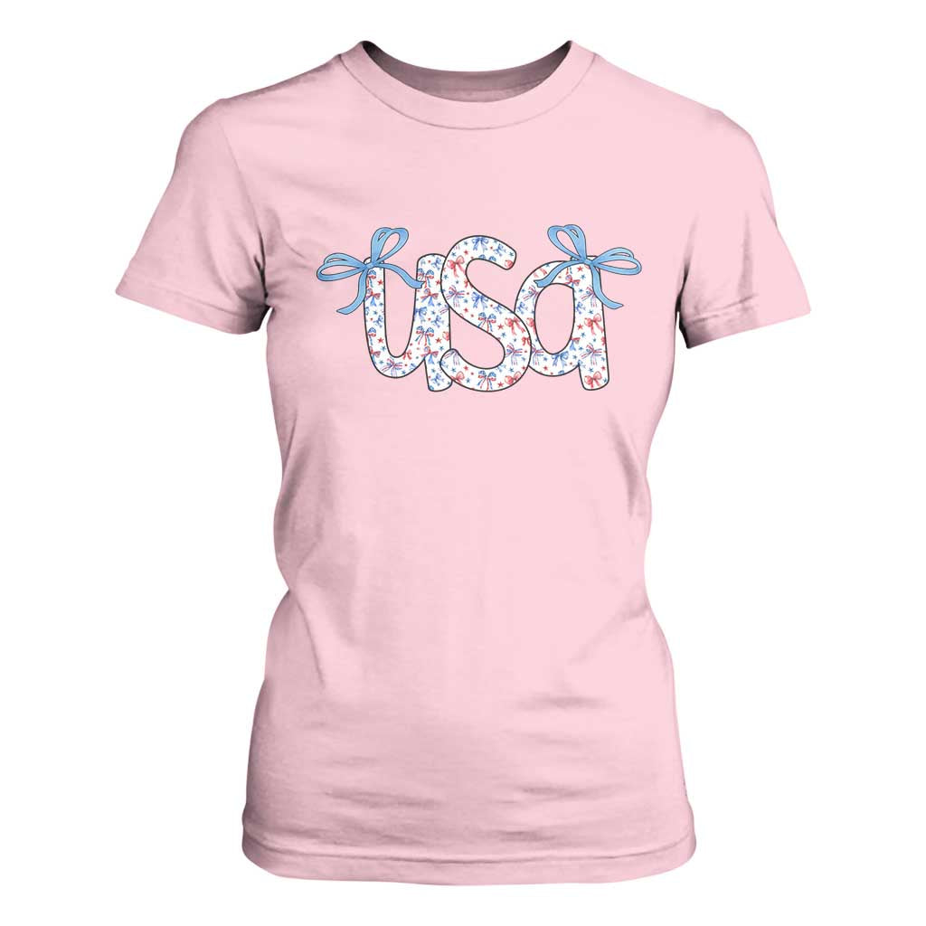 Coquette USA T Shirt For Women Patriotic American Girl 4th of July TS10 Light Pink Print Your Wear