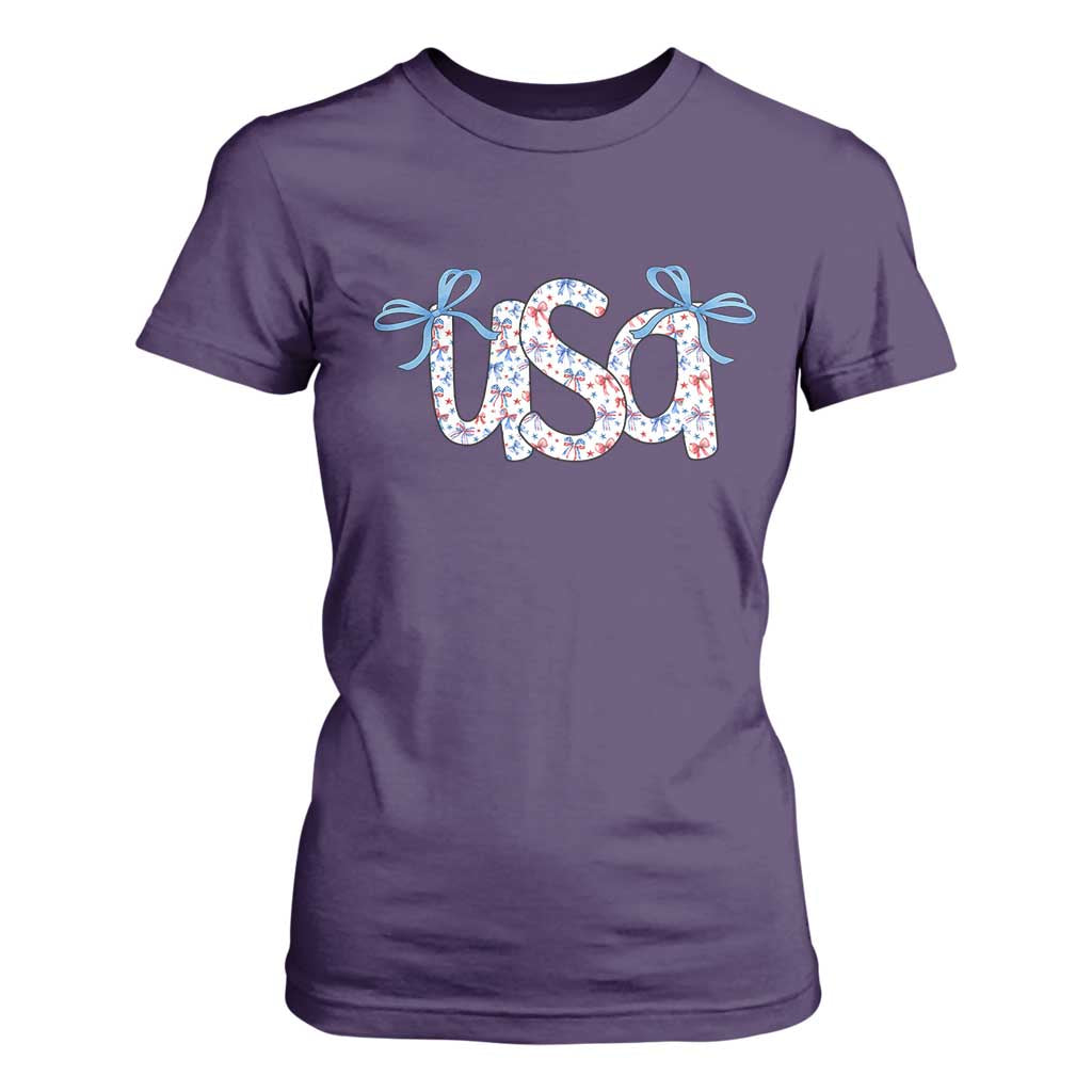 Coquette USA T Shirt For Women Patriotic American Girl 4th of July TS10 Purple Print Your Wear