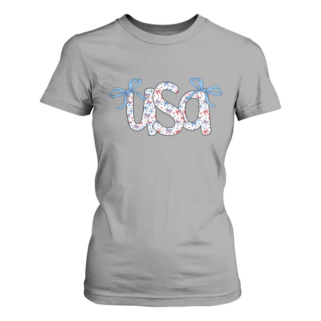 Coquette USA T Shirt For Women Patriotic American Girl 4th of July TS10 Sport Gray Print Your Wear