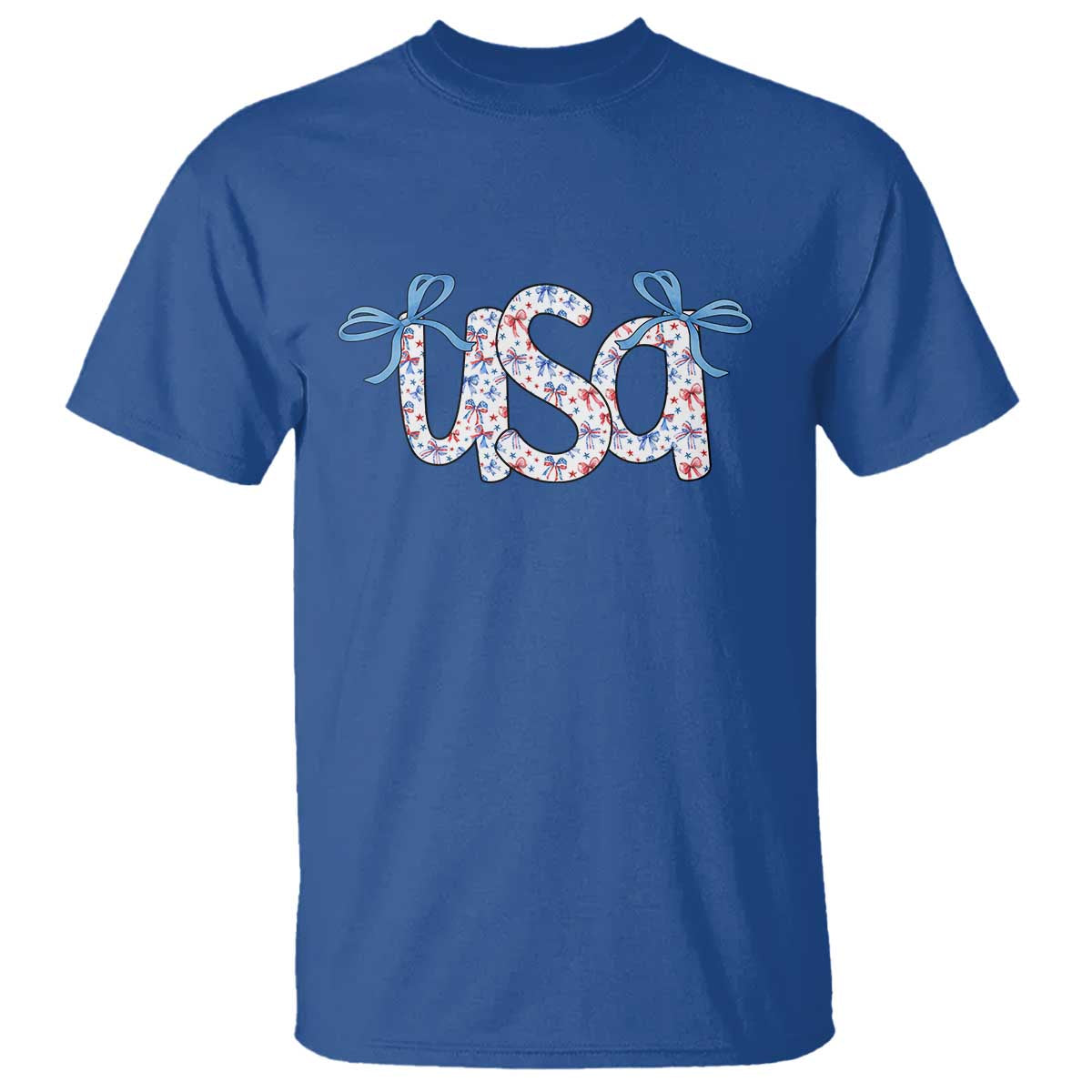 Coquette USA T Shirt Patriotic American Girl 4th of July TS10 Royal Blue Print Your Wear