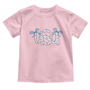 Coquette USA Toddler T Shirt Patriotic American Girl 4th of July TS10 Light Pink Print Your Wear
