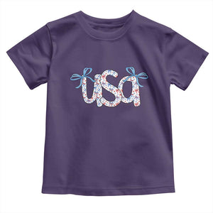 Coquette USA Toddler T Shirt Patriotic American Girl 4th of July TS10 Purple Print Your Wear
