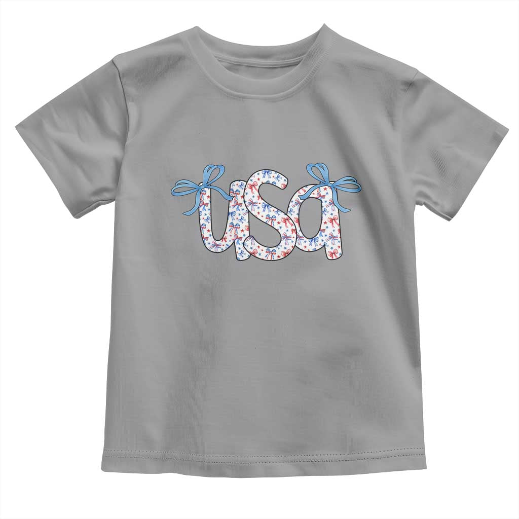 Coquette USA Toddler T Shirt Patriotic American Girl 4th of July TS10 Sport Gray Print Your Wear