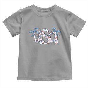 Coquette USA Toddler T Shirt Patriotic American Girl 4th of July TS10 Sport Gray Print Your Wear