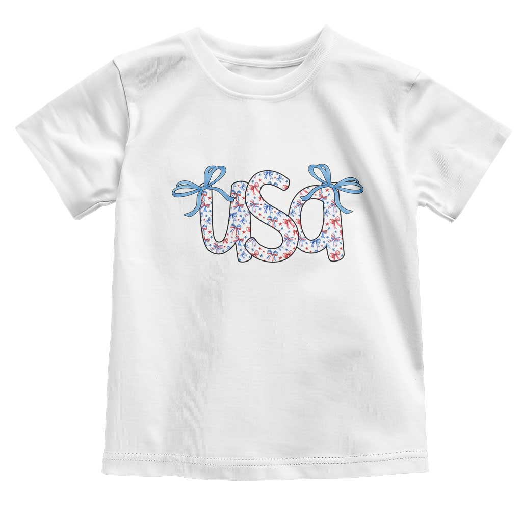 Coquette USA Toddler T Shirt Patriotic American Girl 4th of July TS10 White Print Your Wear