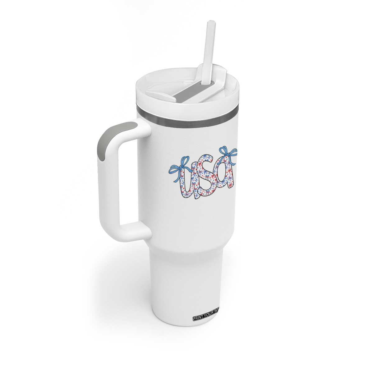 Coquette USA Tumbler With Handle Patriotic American Girl 4th of July TS10 Print Your Wear