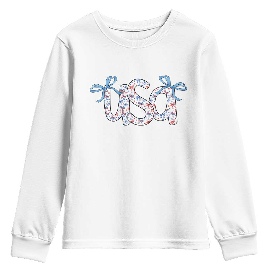 Coquette USA Youth Sweatshirt Patriotic American Girl 4th of July TS10 White Print Your Wear