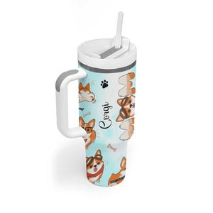 Corgi Dog Mom Tumbler With Handle Funny Dog Lover Mothers Day Gifts TB10 Print Your Wear