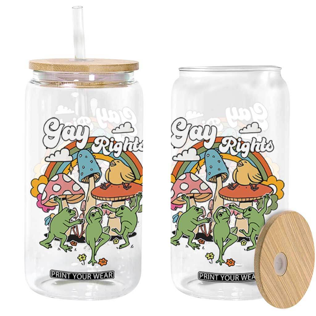 Cottagecore Dancing Frogs Glass Can Say Gay Rainbow LGBT Pride Month TS02 Black Print Your Wear