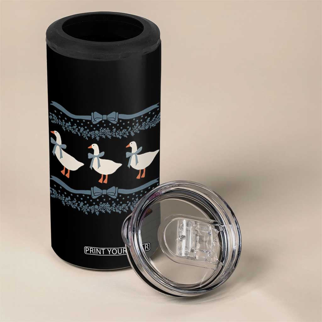 Country Goose 80s 4 in 1 Can Cooler Tumbler 1980s Geese Blue Bowed Mama Goose TS02 Print Your Wear