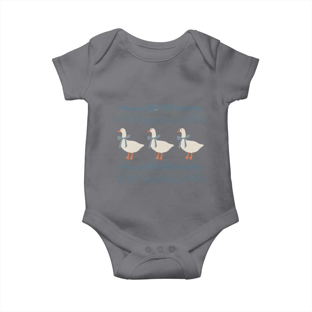 Country Goose 80s Baby Onesie 1980s Geese Blue Bowed Mama Goose TS02 Charcoal Print Your Wear