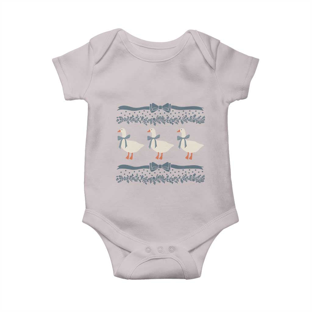 Country Goose 80s Baby Onesie 1980s Geese Blue Bowed Mama Goose TS02 Ice Gray Print Your Wear