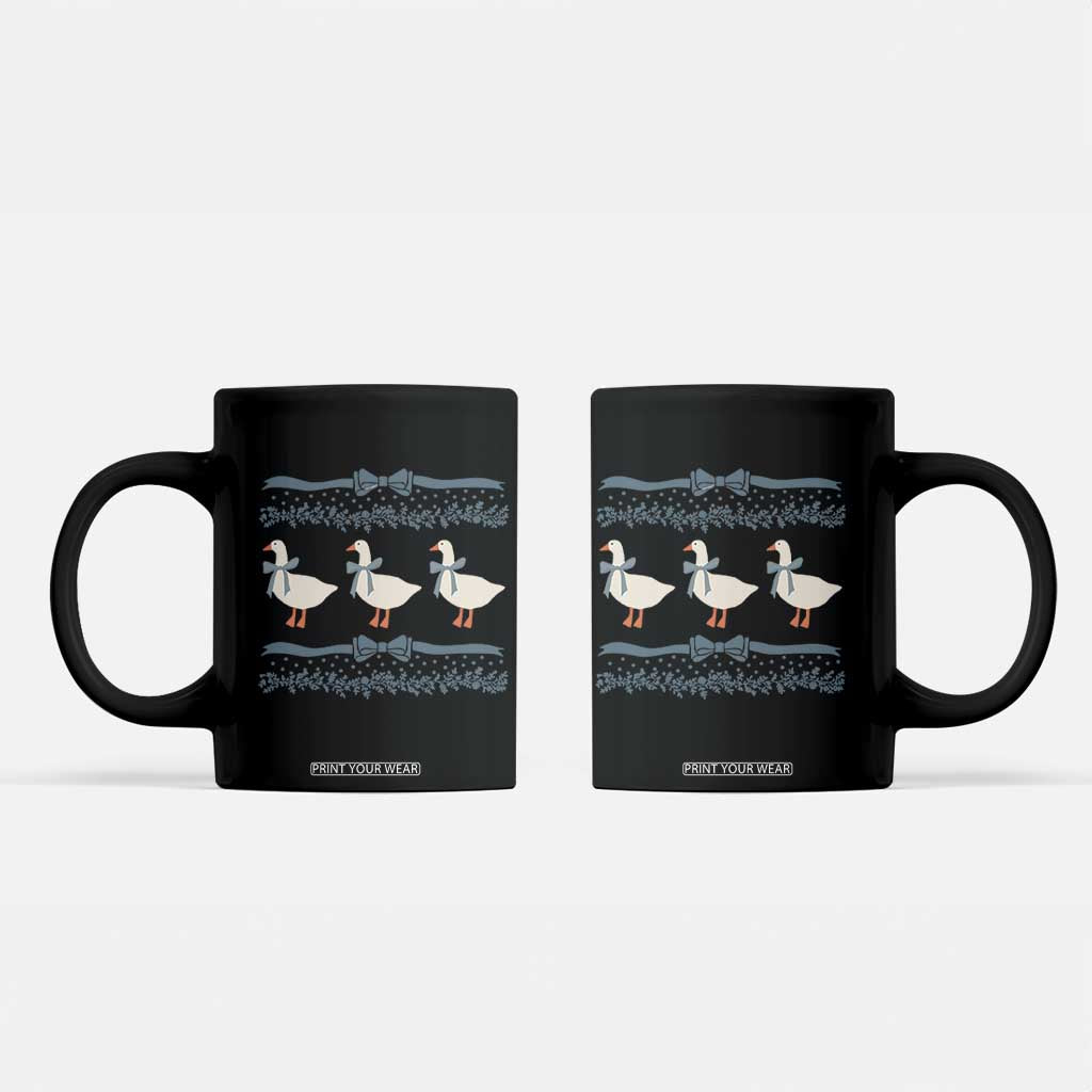 Country Goose 80s Coffee Mug 1980s Geese Blue Bowed Mama Goose TS02 Black Print Your Wear
