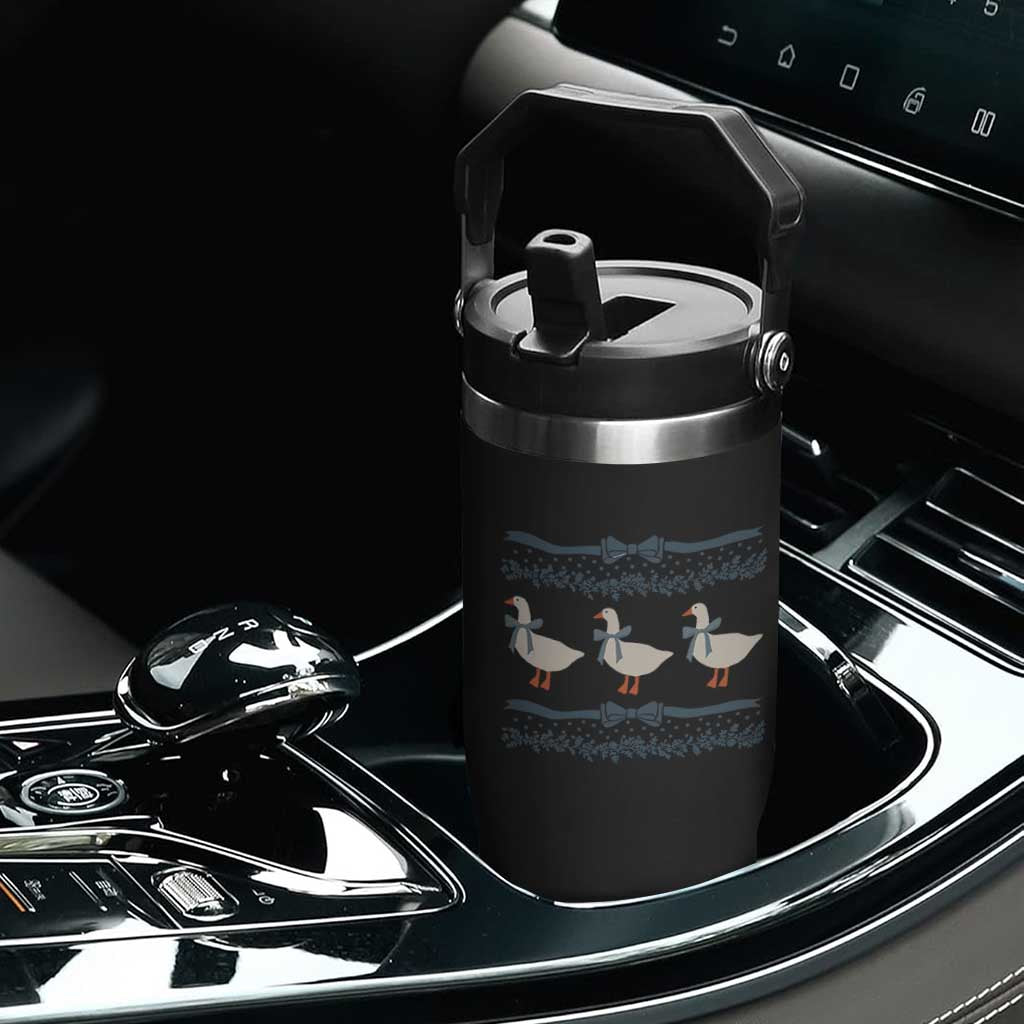 Country Goose 80s Flip Straw Tumbler 1980s Geese Blue Bowed Mama Goose TS02 Print Your Wear